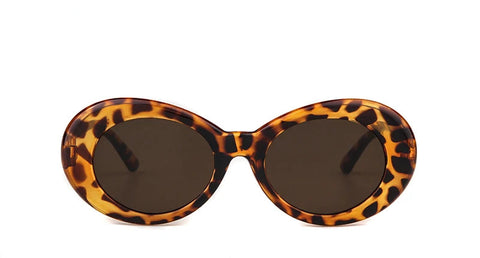 Daring Leopard Oval Sunglasses