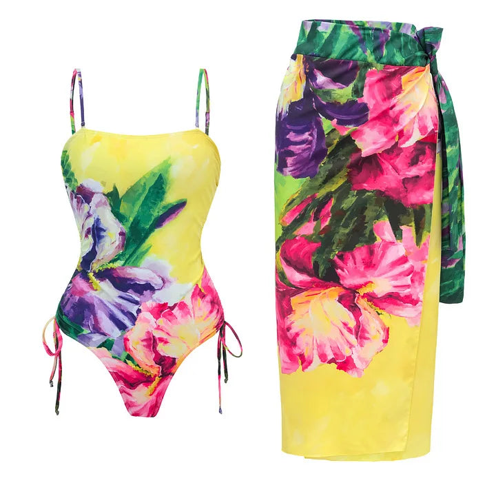 Vivacious Printed Halter One-Piece