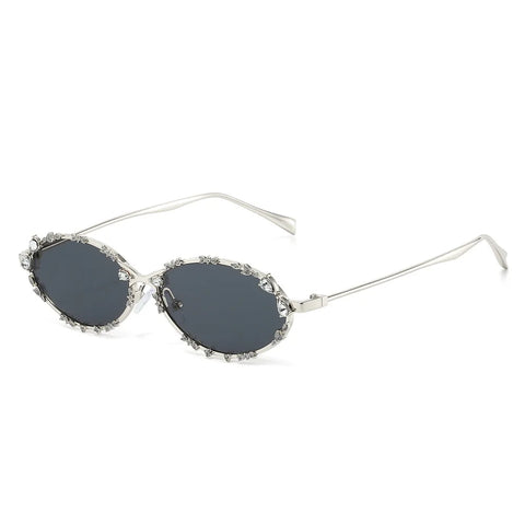 Divine Gold Oval Sunglasses