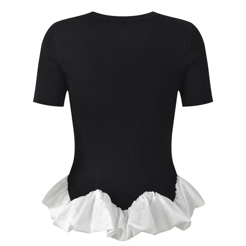 Confident Ruffled Slim Knit Top