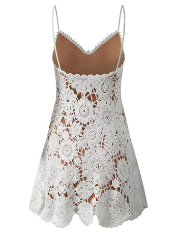 Ethereal Crochet Lace Mini Dress