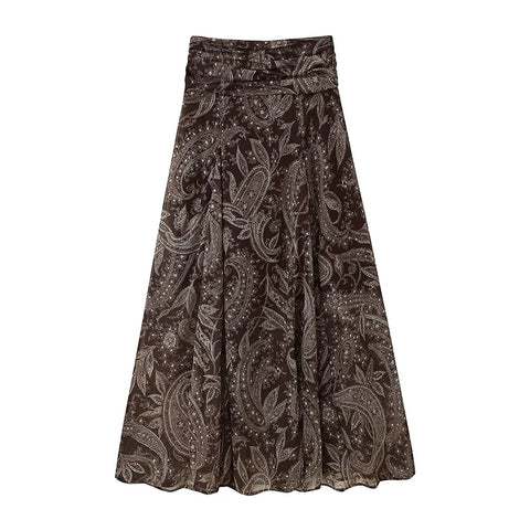Wanderlust Vintage Printed Maxi Skirt