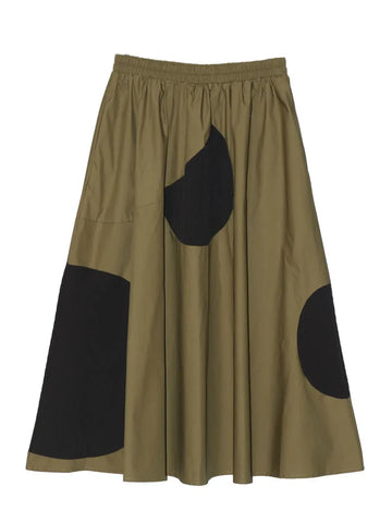Unique Geometric Patchwork A-Line Skirt
