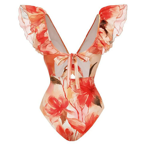 Free Spirit Floral Ruffle Bikini Set