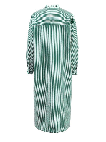 Grounded Striped Midi Shirt Dress