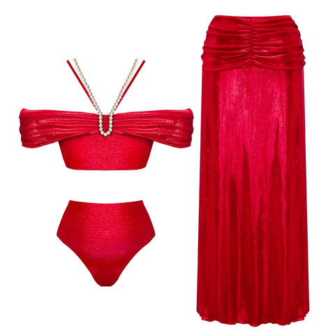 Radiant Shimmer Embroidered One-Piece