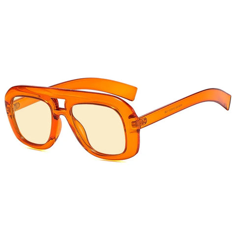 Daring Oversized Brown Square Sunglasses