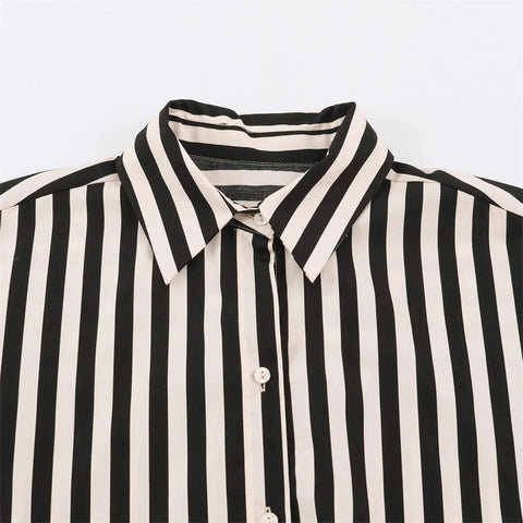 Confident Striped Sash Blouse