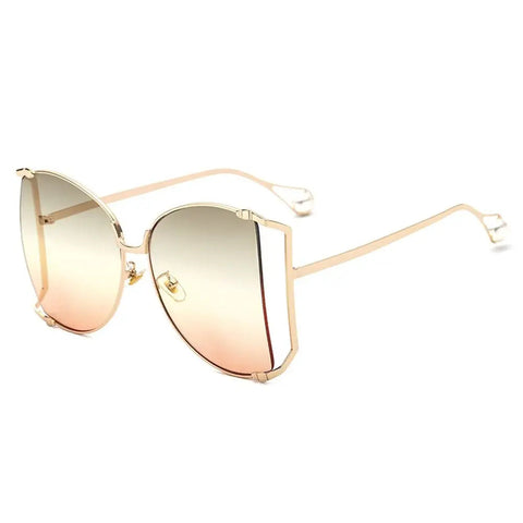 Confident Gold Oversized Sunglasses