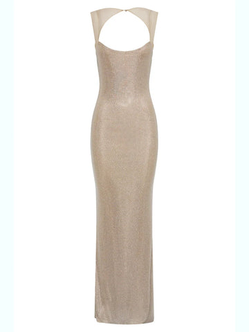 Radiant Rhinestone Slim Maxi Dress