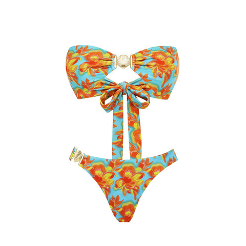 Vibrant Bow High Waist Bikini Set