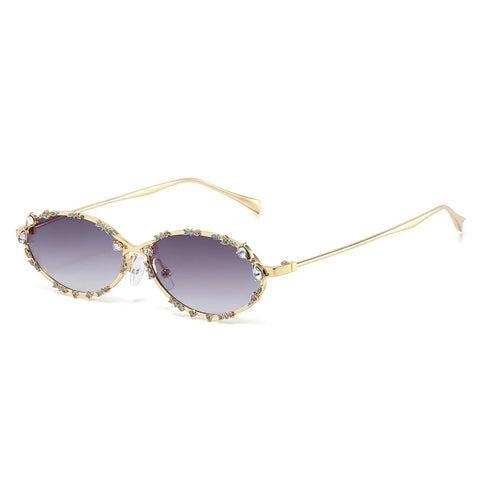 Divine Gold Oval Sunglasses