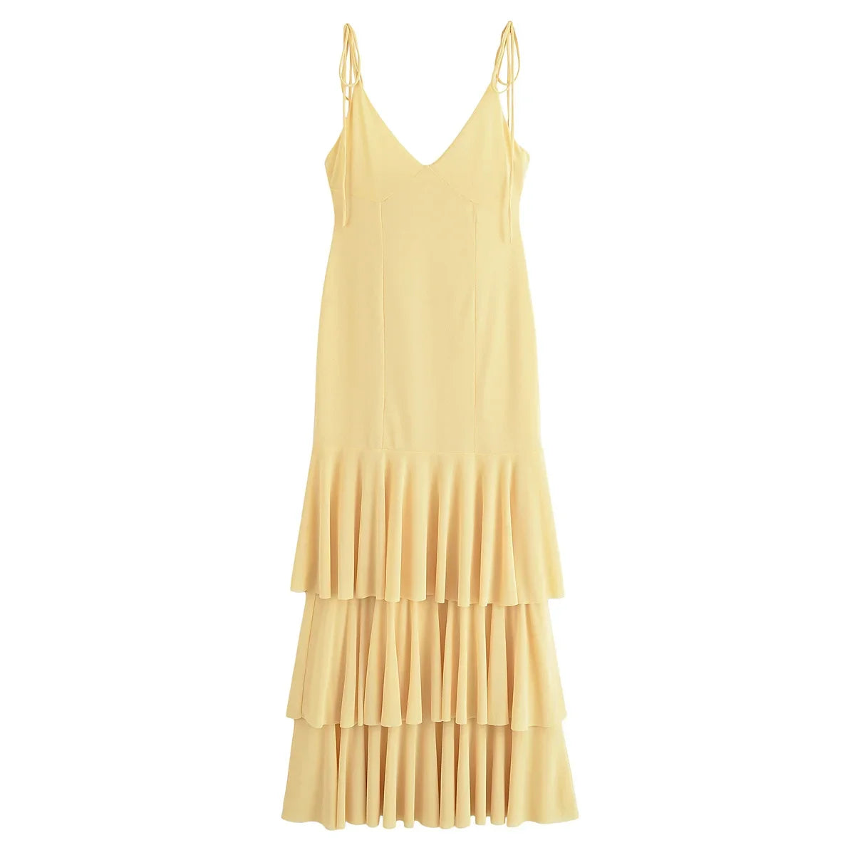 Radiant Tiered V-Neck Midi Dress