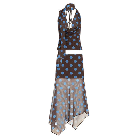 Free Spirit Polka Dot Halter Two-Piece Set