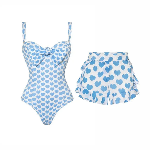 Free Spirit Heart Print Bikini Set