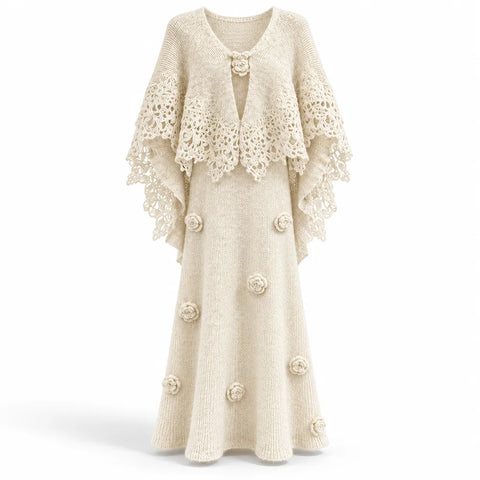 Radiant Crochet Floral Two-Piece Set