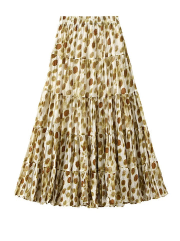 Free Spirit Dot Pleated Maxi Skirt