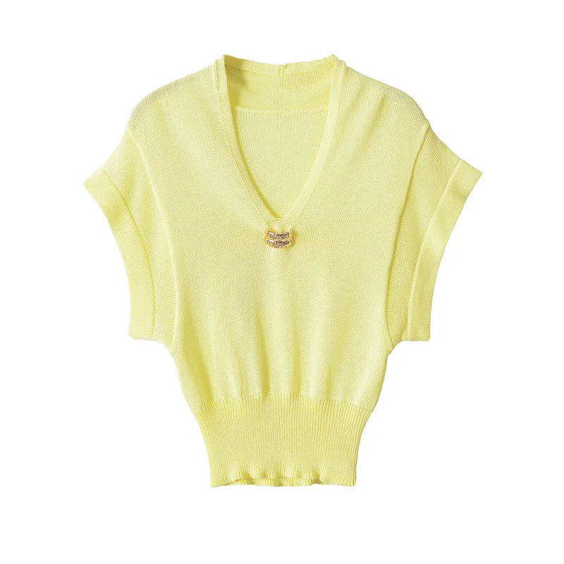 Radiant V-Neck Knit Top