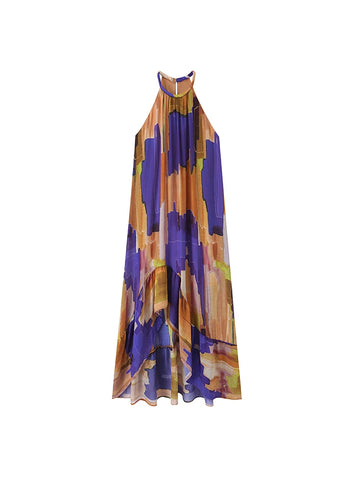 Wanderlust Halter Printed Maxi Dress