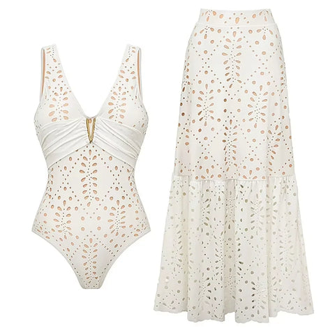 Vibrant Scalloped Floral Print Bikini Set