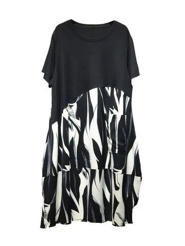Boundless Patchwork Ink Print Dress