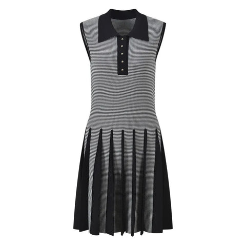 Elegant Slim Pleated Knit Dress