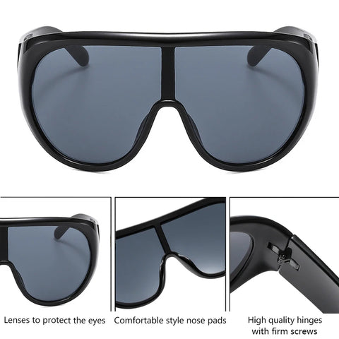 Audacious Oversized Shield Sunglasses