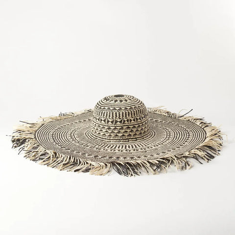 Wanderlust Woven Straw Fringe Hat