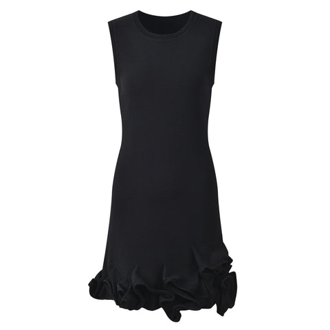 Vibrant Pleated Knit Mini Dress