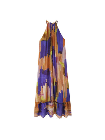 Wanderlust Halter Printed Maxi Dress