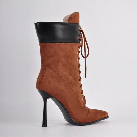 Fierce Suede Lace-Up Ankle Boots