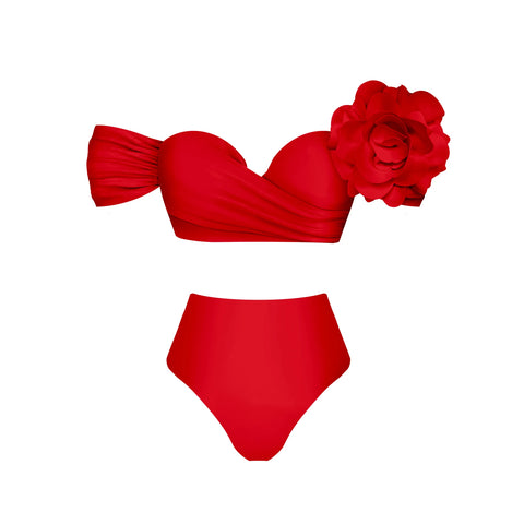 Fierce Ruffled Low-Waist Bikini Set