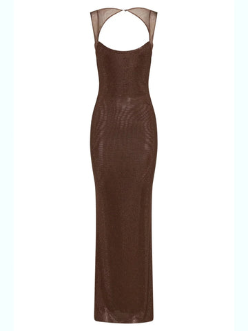 Radiant Rhinestone Slim Maxi Dress