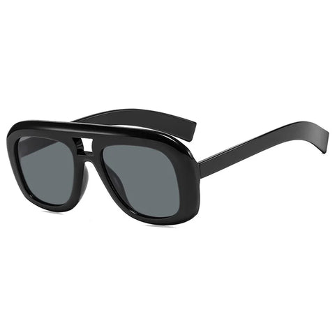 Daring Oversized Brown Square Sunglasses
