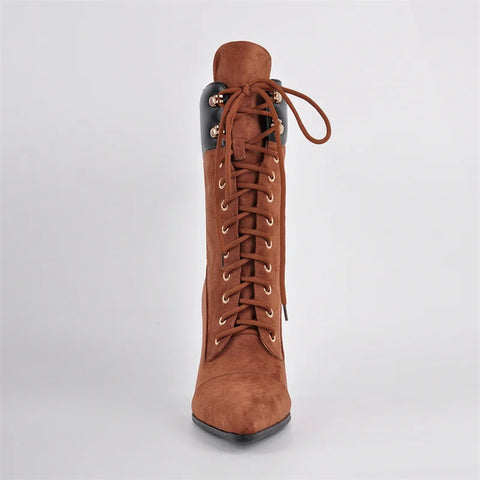 Fierce Suede Lace-Up Ankle Boots