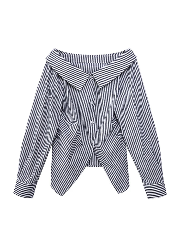 Confident Off-Shoulder Striped Blouse