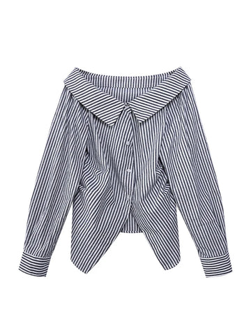 Confident Off-Shoulder Striped Blouse