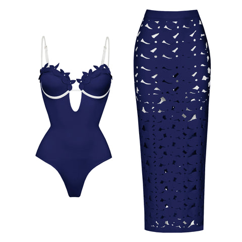 Radiant Floral Ruffle Bikini Set