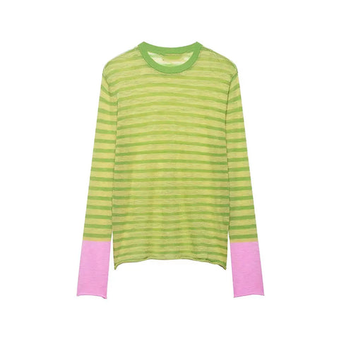 Dynamic Striped Loose Knitted Top