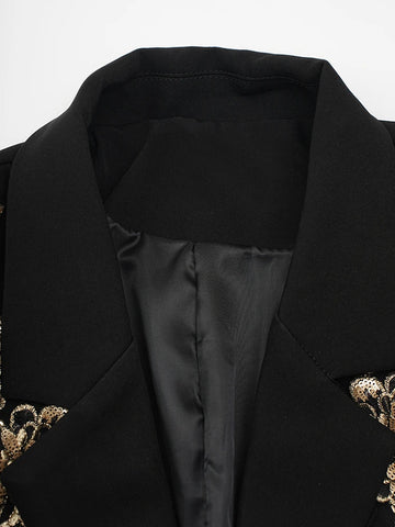 Divine Sequin Floral Oversized Blazer