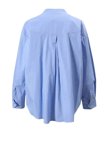 Elegant Striped Bow Collar Blouse