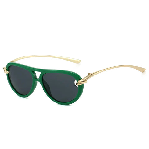 Daring Metal Oval Sunglasses