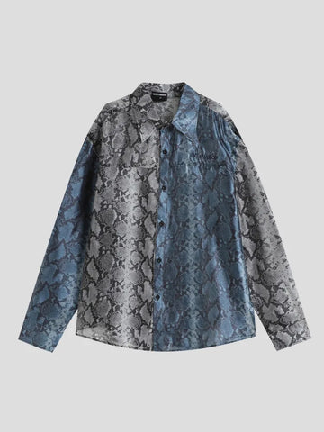 Fierce Snake Print Oversized Shirt
