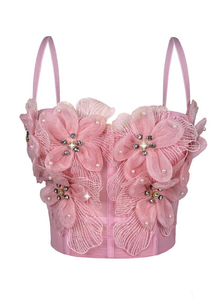 Radiant Beaded Flower Bustier