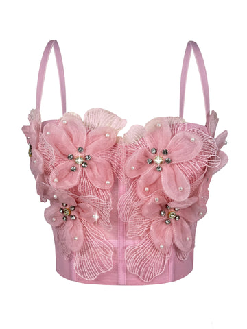 Radiant Beaded Flower Bustier