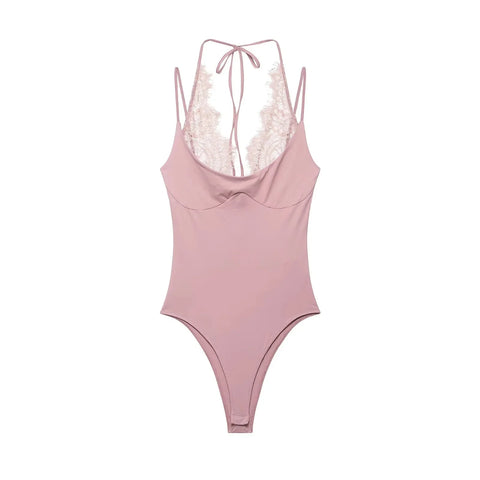 Daring Lace Halter Bodysuit