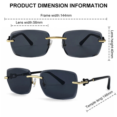 Radiant Gold Rimless Sunglasses