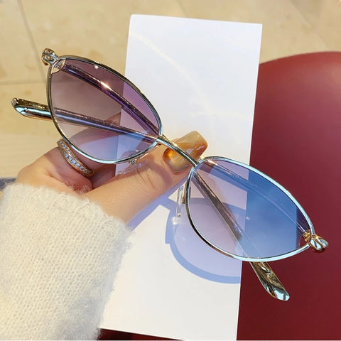 Radiant Gold Metal Cat Eye Sunglasses