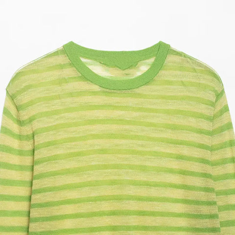 Dynamic Striped Loose Knitted Top