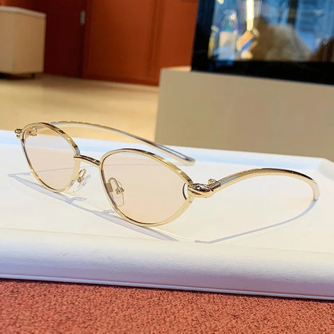 Radiant Gold Metal Cat Eye Sunglasses